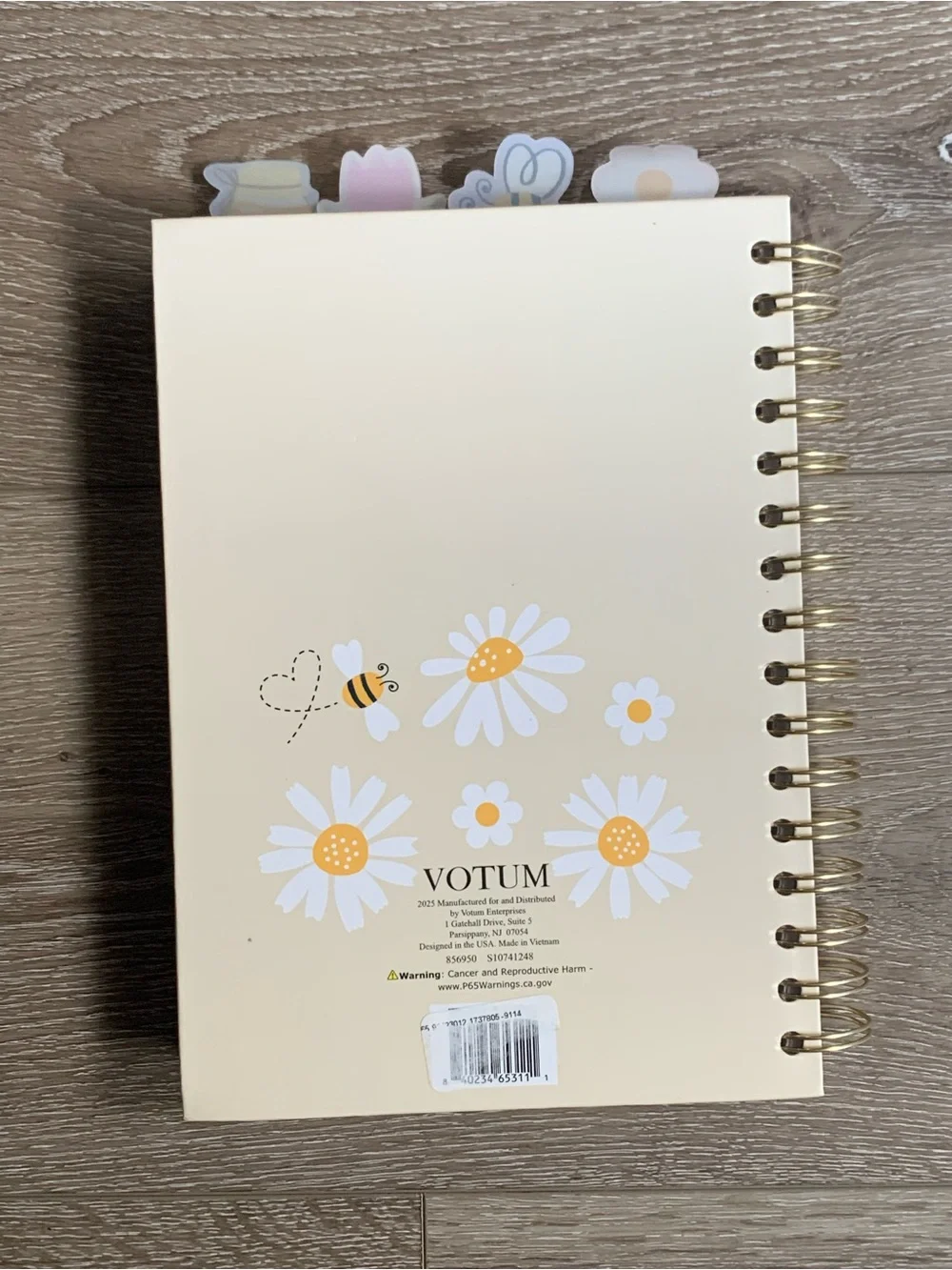 Always Bee Kind Spiral Notebook - Cream Floral Bee Design